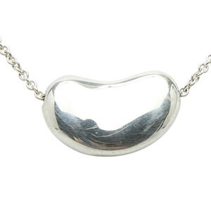 Tiffany Co Elsa Peretti Beans Pendant Necklace Silver TIFFANYCo